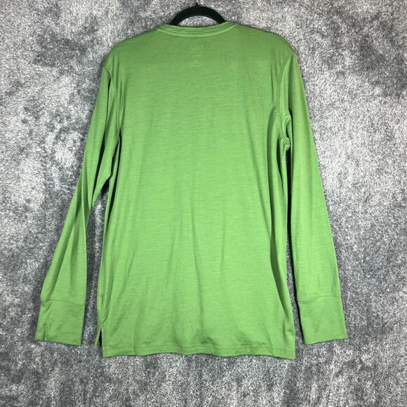 super.natural Shirt Mens Large Green Technical Performance Wool Base Layer Blend - Picture 2 of 8
